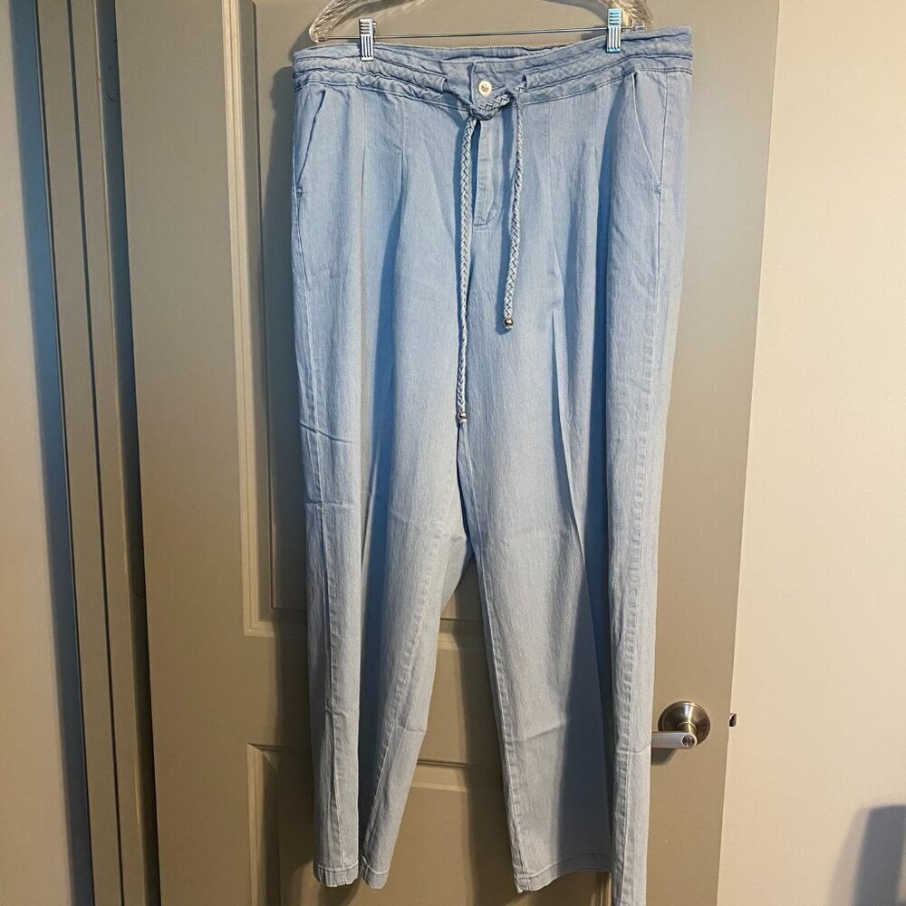 Chambray Drawstring Pants